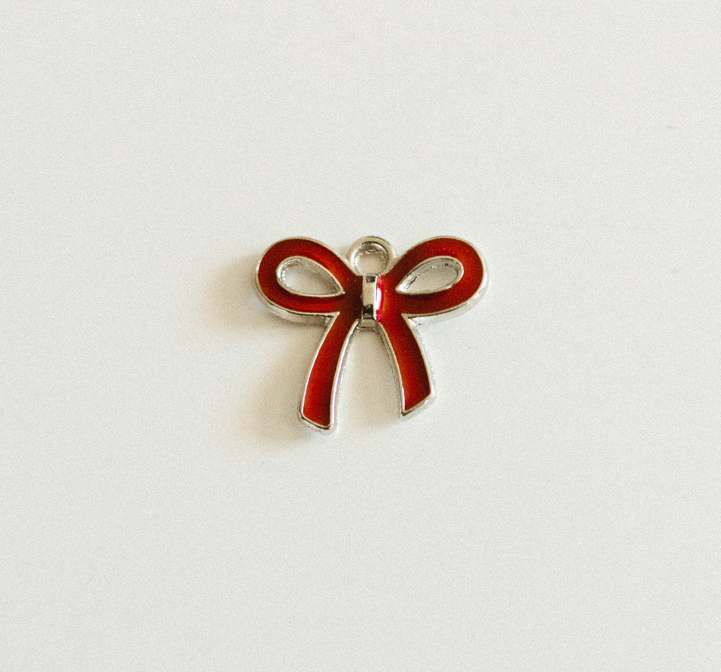 Silver red bow