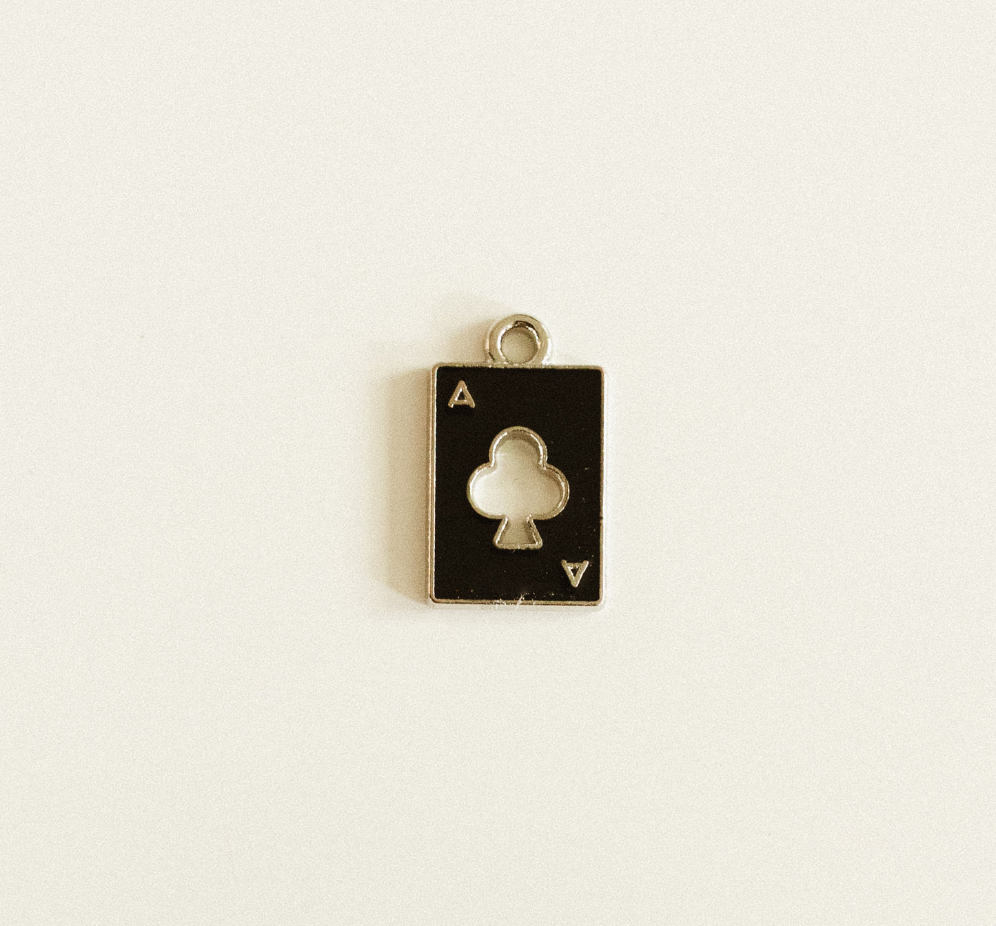 Silver black club card