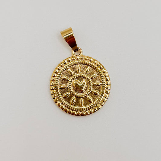 Large gold circle with heart