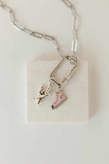 Silver rectangle charm clip