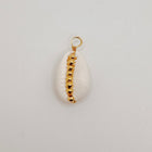 Large gold shell w/ round beads