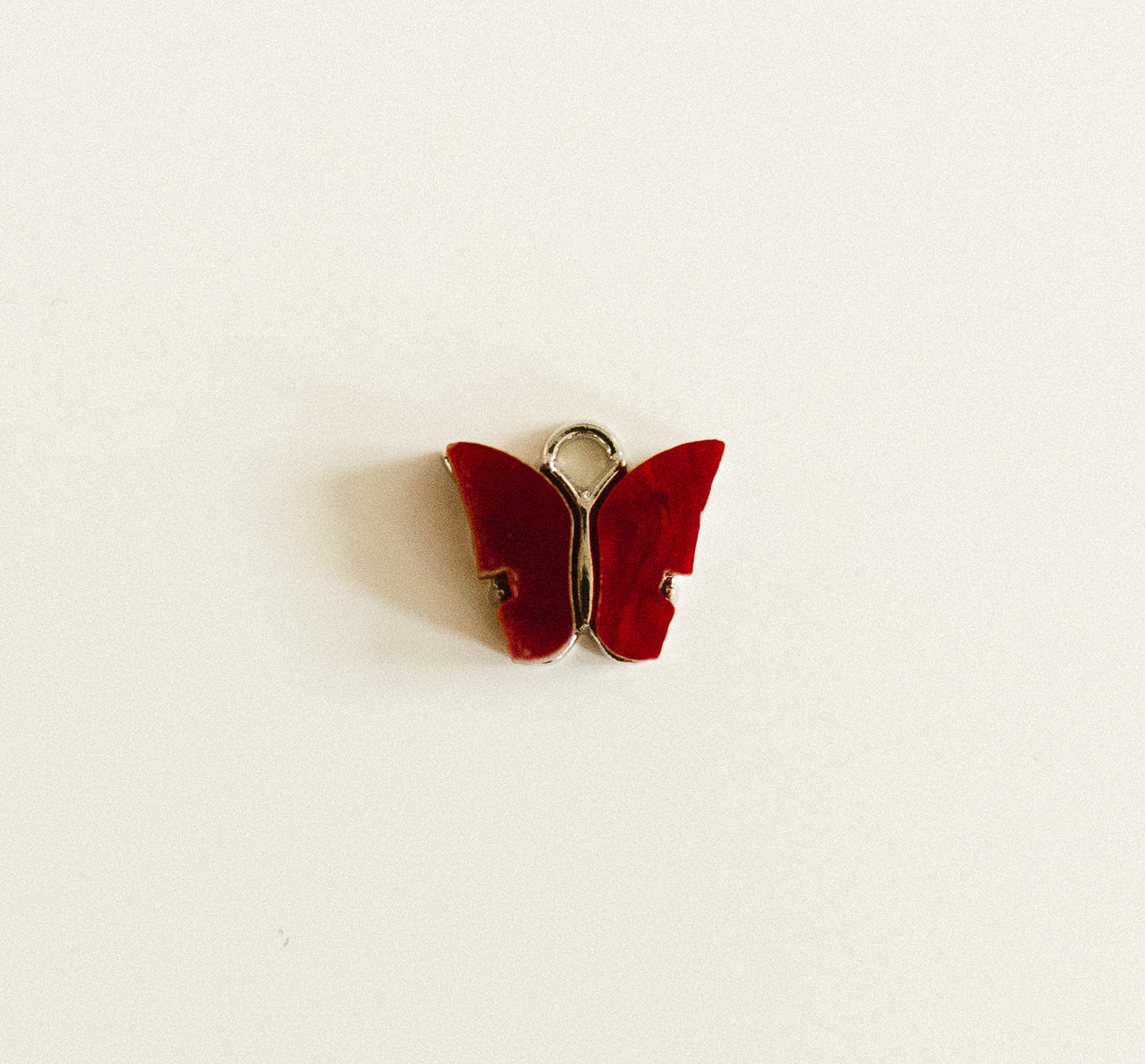 Silver red gem butterfly