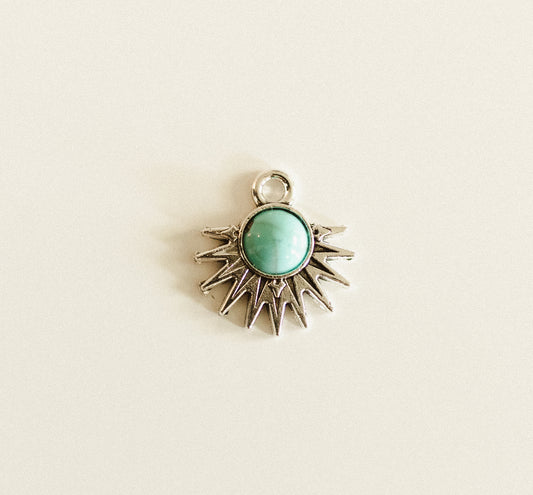 Silver turquoise half sun