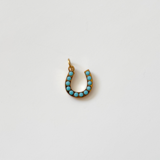Gold turquoise horse shoe