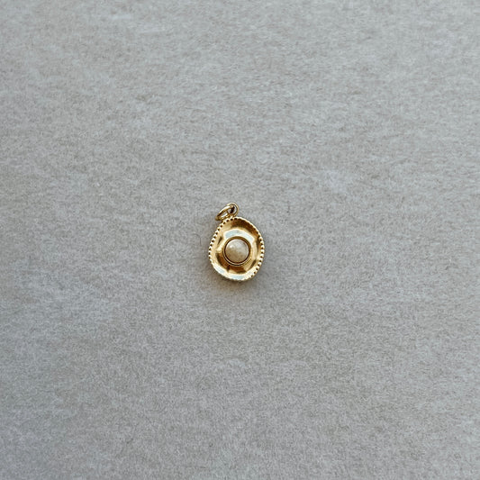 Small gold cream gem circle