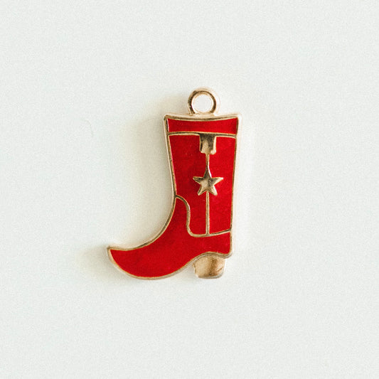 Large gold red cowboy boot