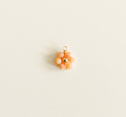 Small gold peach bead flower