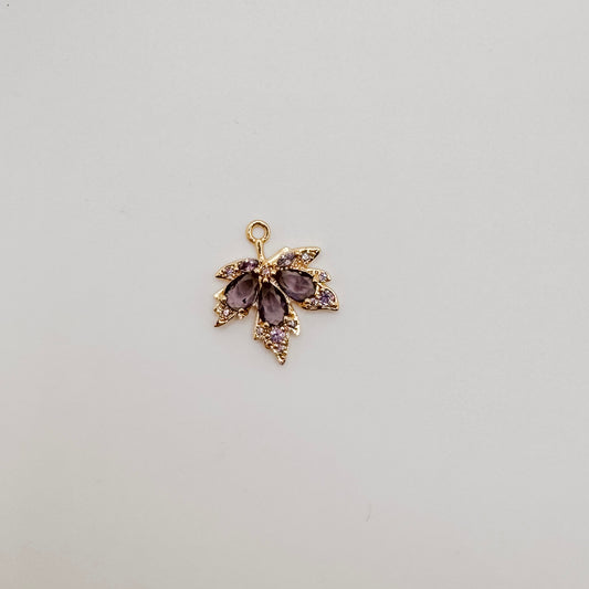 Gold purple diamond leaf