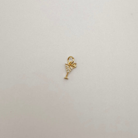 Tiny gold diamond martini glass