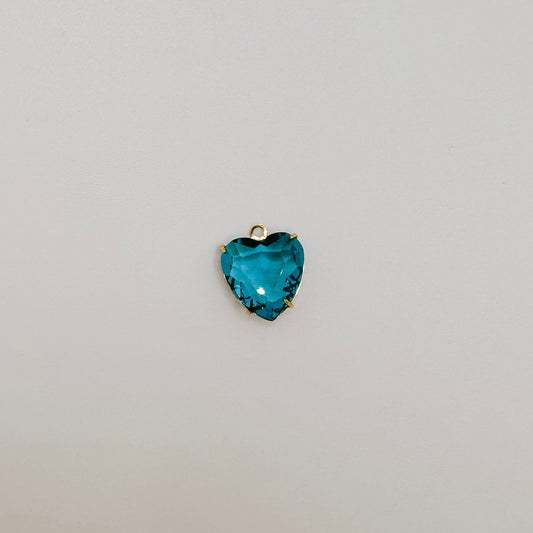 Gold turquoise gem heart