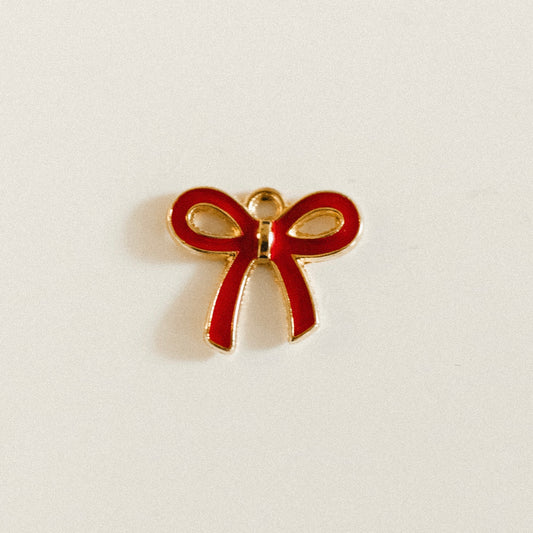 Gold red bow