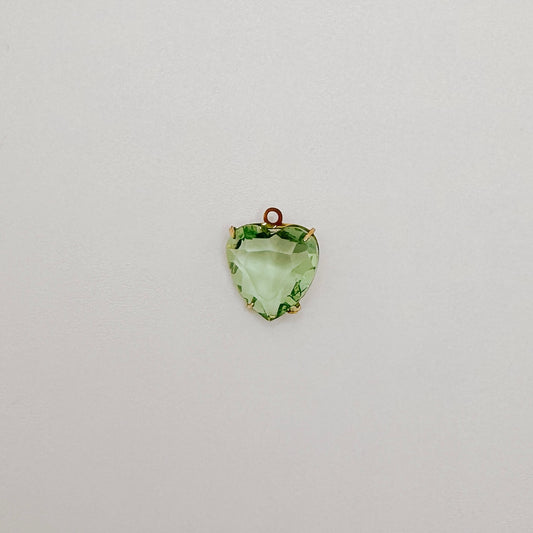 Gold green gem heart