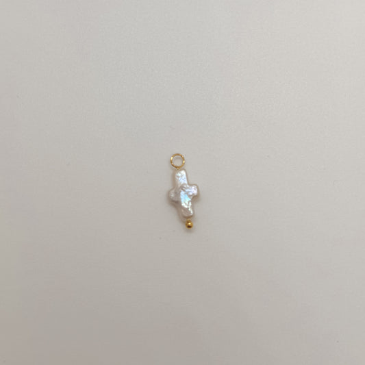 Tiny gold pearl cross