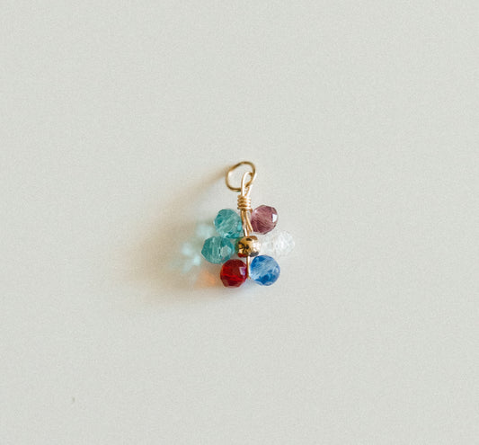 Small gold multicolor bead flower