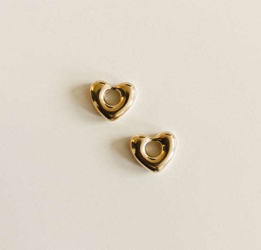 Gold heart earring charms