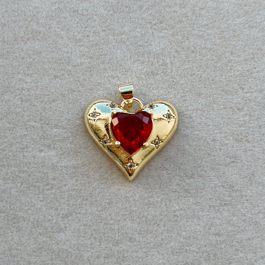 Large gold red heart