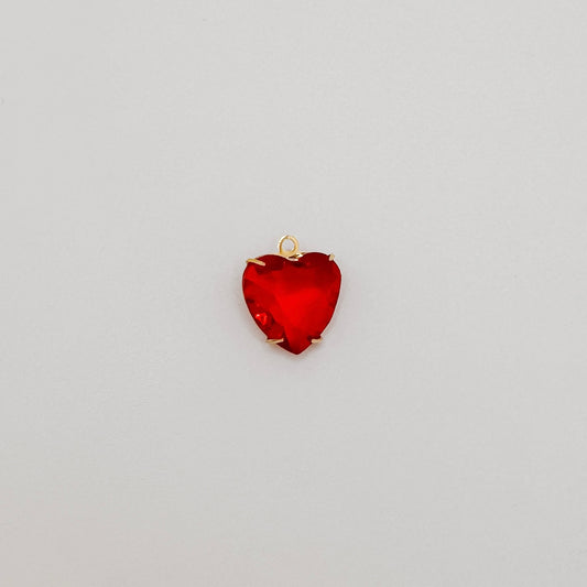 Gold red gem heart