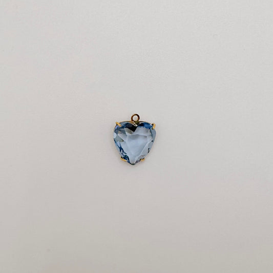 Gold blue gem heart