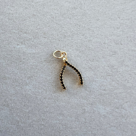 Small gold black wishbone