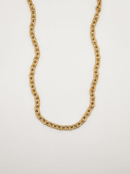 Gold mini oval rolo necklace