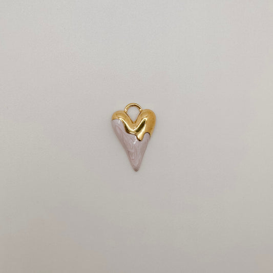 Gold purple paint drip heart