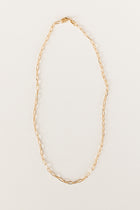 Gold small link paper clip necklace