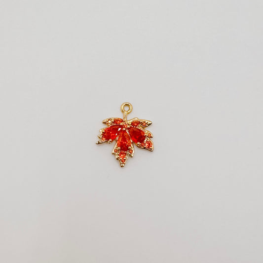 Gold orange diamond leaf