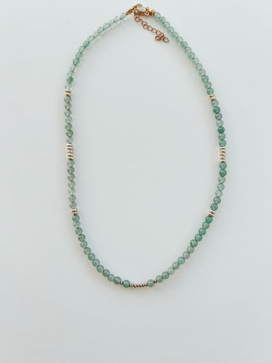 Jade green bead necklace