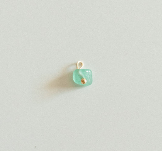 Gold teal bead