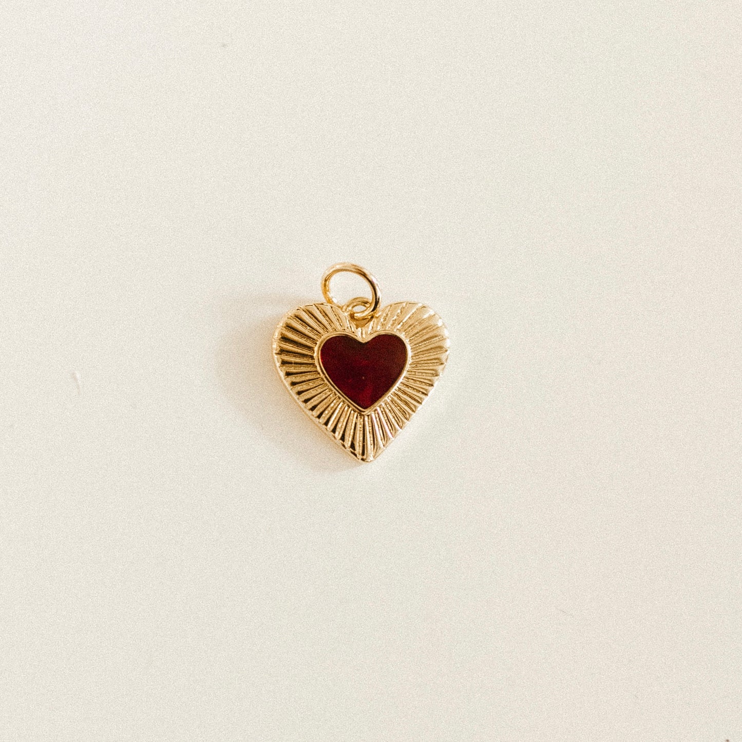 Gold Red filled heart