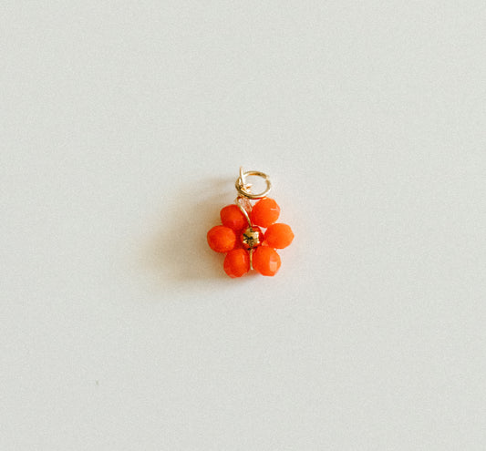 Small gold orange bead flower