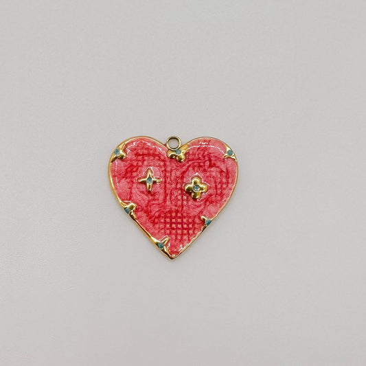 Large gold pink heart