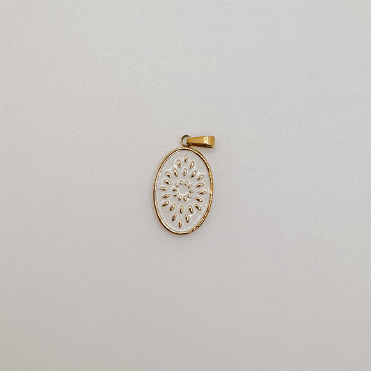 Gold white oval