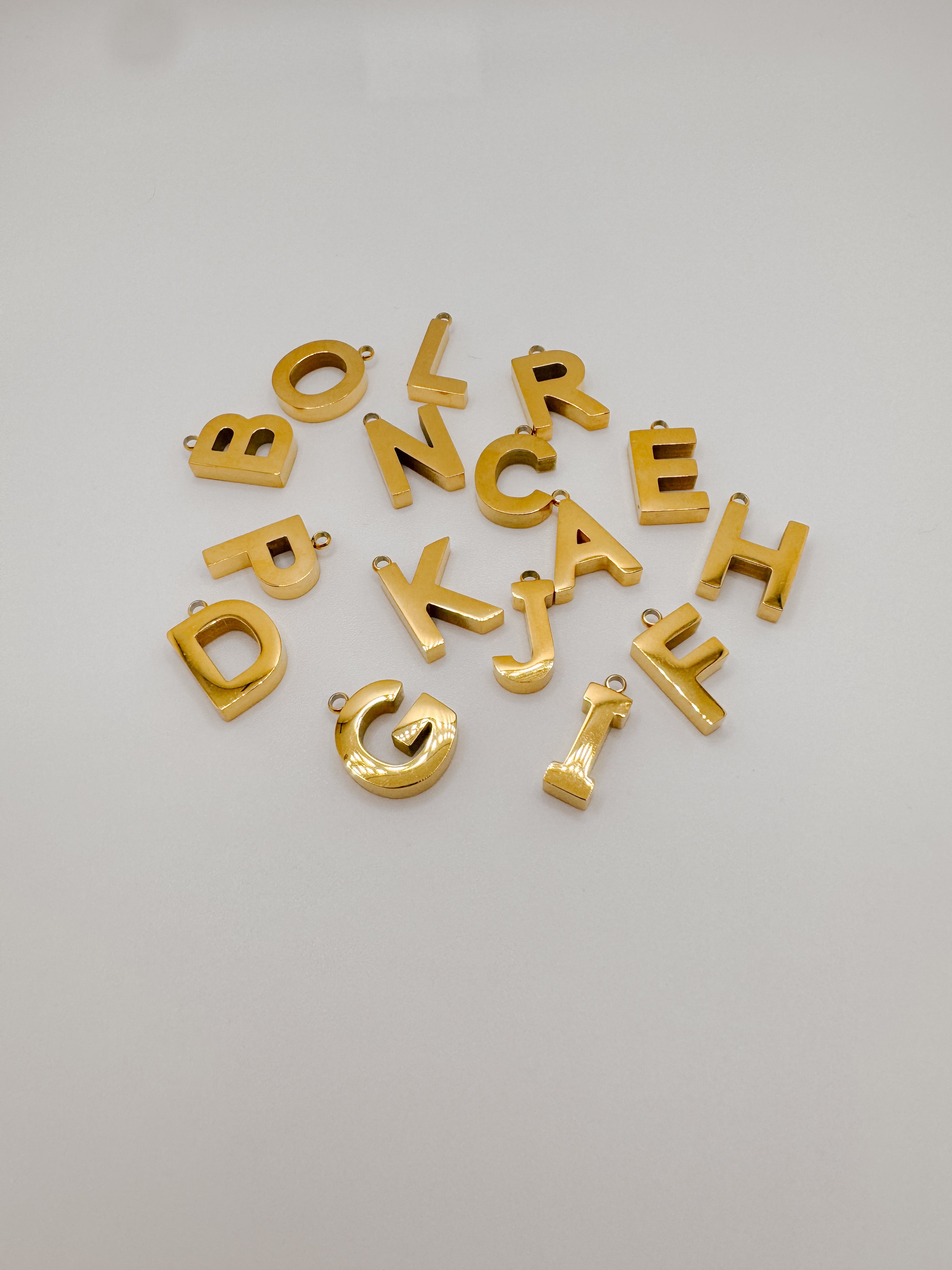 Dbb Letters Large gold block letters A-Z – Unjaded Charms