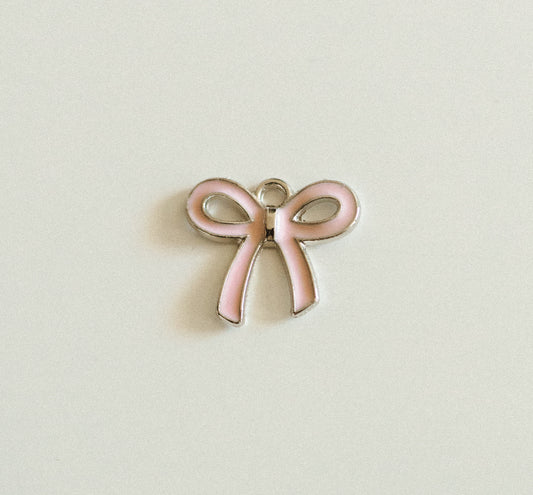 Silver & pink bow