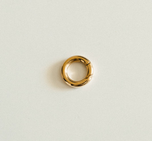 Tiny gold circle charm clip