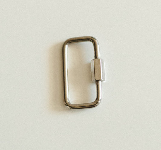 Silver rectangle charm clip