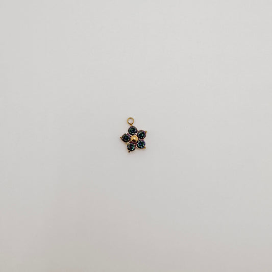 Tiny gold black diamond flower