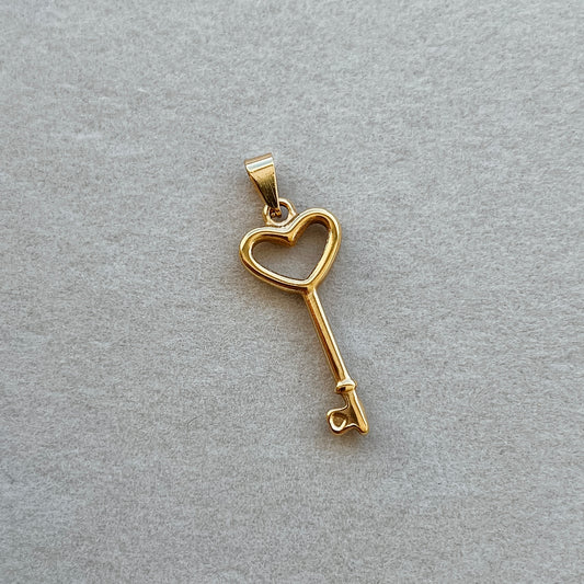 Large gold heart key