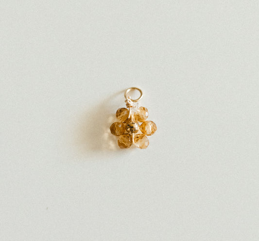 Small gold brown bead flower