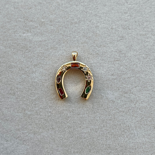 Large gold gem horse shoe