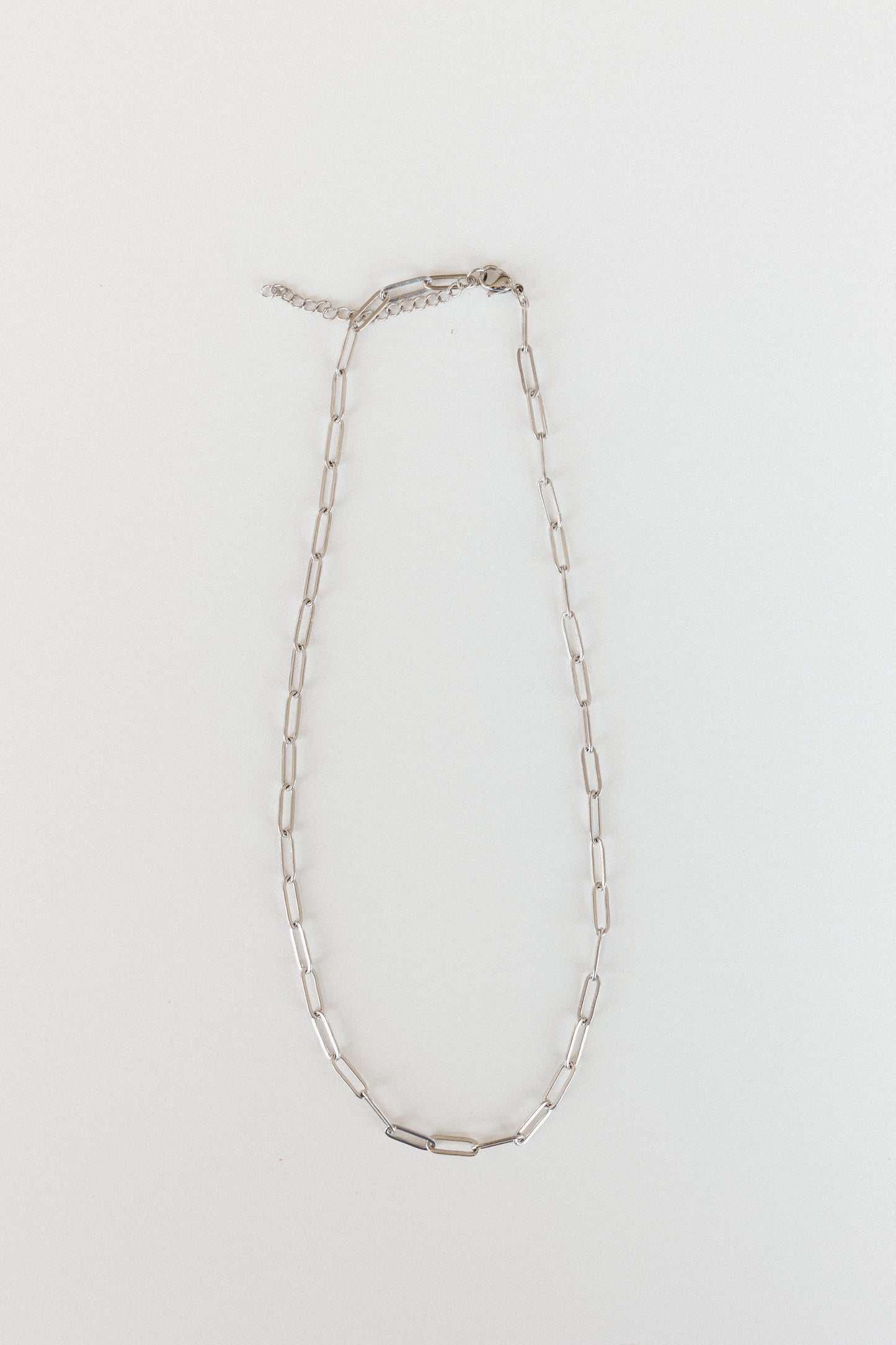 Silver paperclip necklace