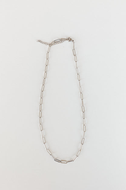 Silver paperclip necklace