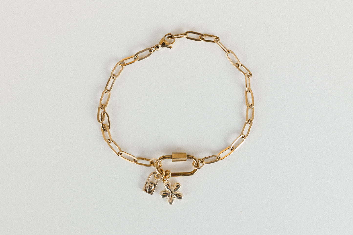 gold paperclip bracelet