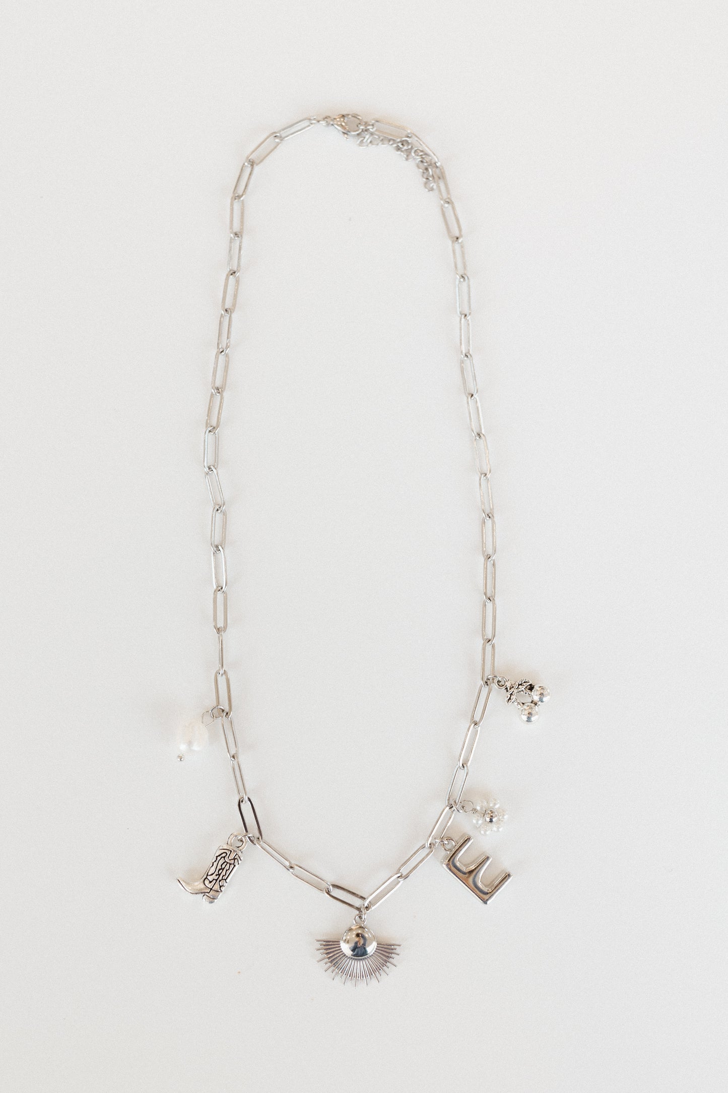 Silver paperclip necklace