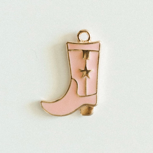 Large gold pink cowboy boot