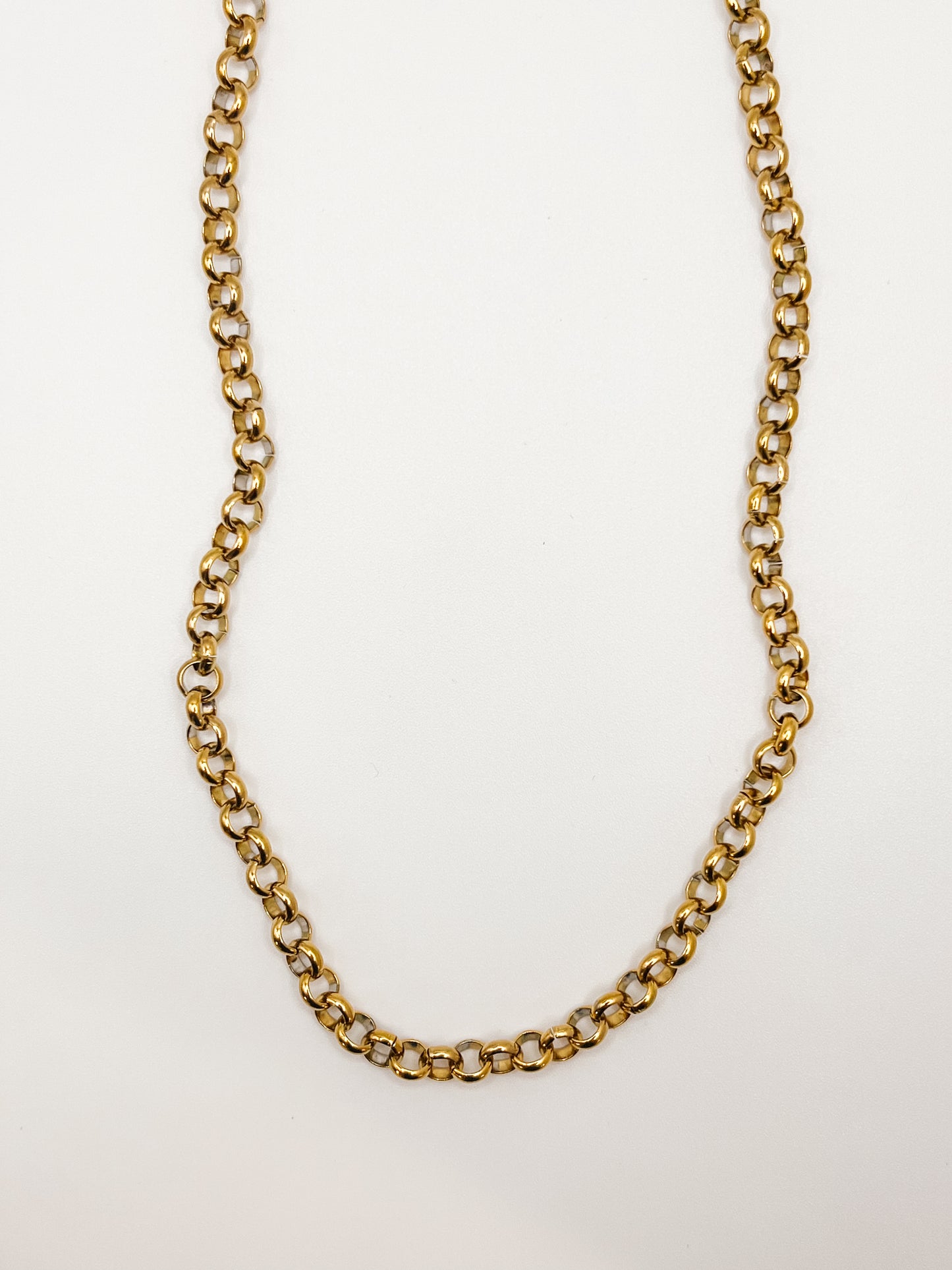 Gold mini round rolo necklace