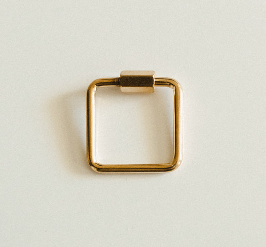Gold square charm clip