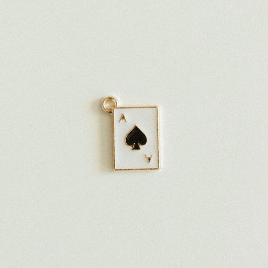 Small gold black ace of spade card