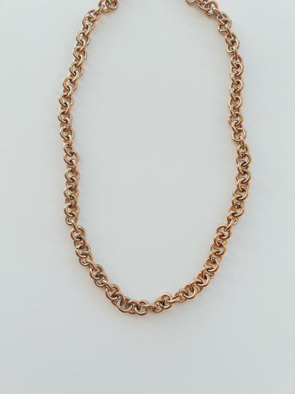 Gold chunky round rolo necklace